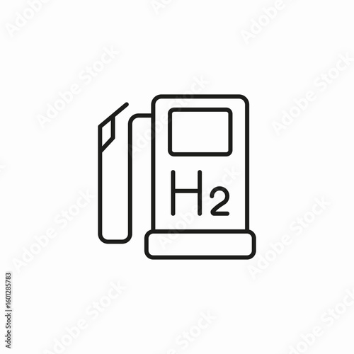 hydrogen fuel station icon sign vector