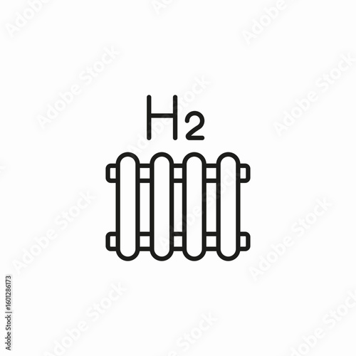 hydrogen heating radiator icon sign vector
