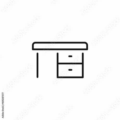 office desk drawers icon sign vector