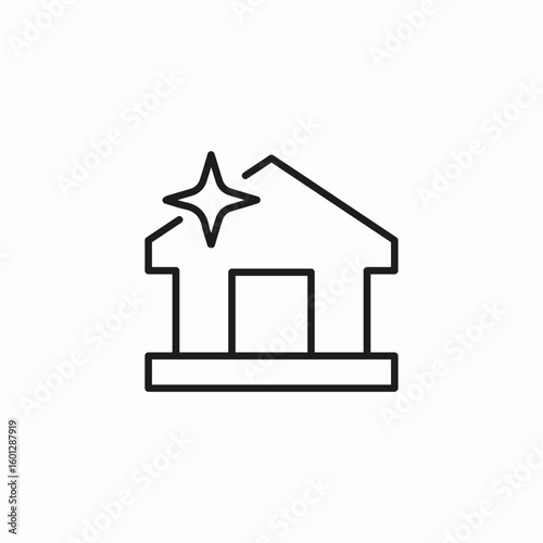 sparkling clean house icon sign vector