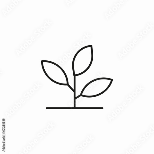 three leaves plant icon sign vector