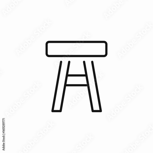 wooden stool seat icon sign vector