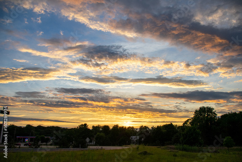 sunset skies over the midwest