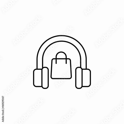 shopping audio icon sign vector