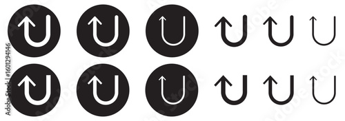 Wallpaper Mural set of red u turn arrow symbol vector illustration. Torontodigital.ca