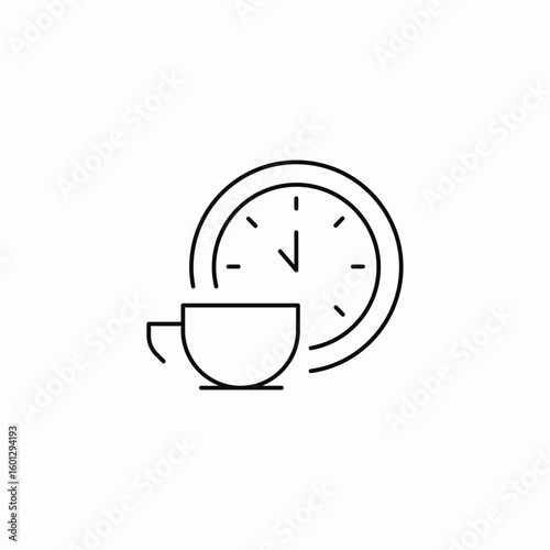 coffee cup clock icon sign vector