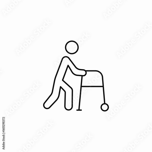 person walking walker icon sign vector