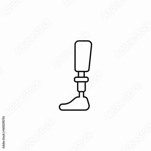 prosthetic leg limb icon sign vector