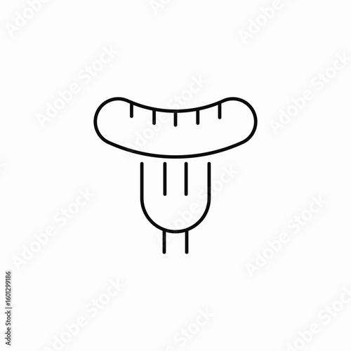 sausage on fork icon sign vector