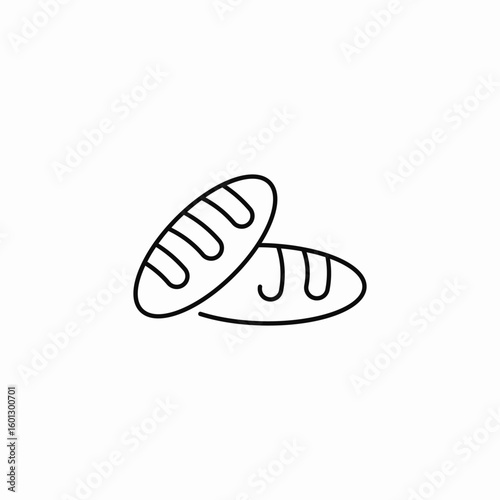 two bread loaves icon sign vector