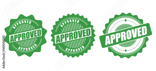 Approved Badge Stamp – Certified Approval Vector Label