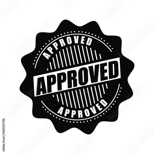 Approved Badge Stamp – Certified Approval Vector Label