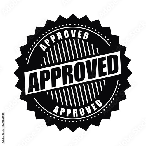 Approved Badge Stamp – Certified Approval Vector Label