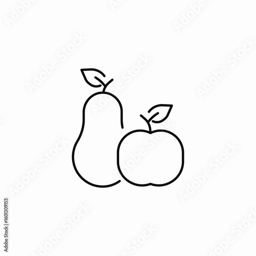 fruit apple pear icon sign vector