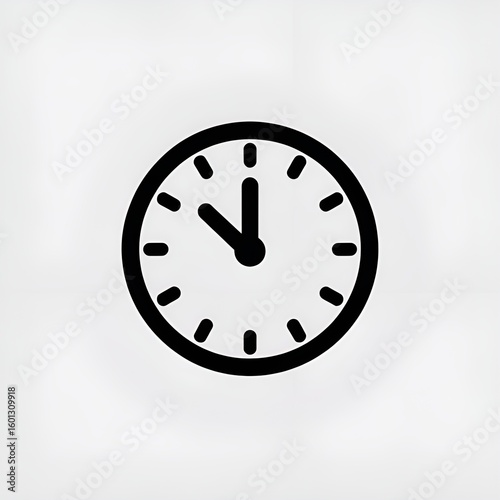 Simple black and white clock icon showing two oclock