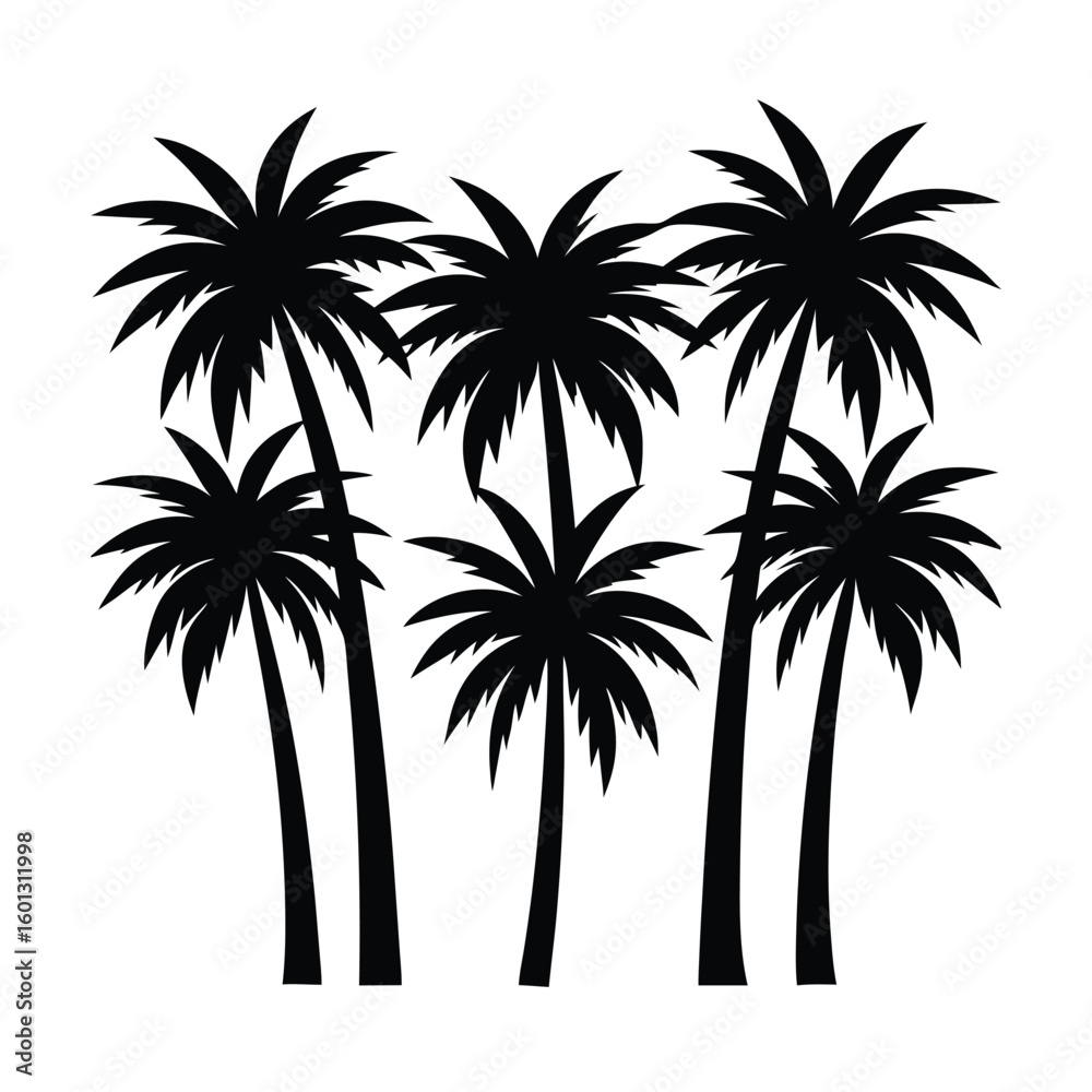 Naklejka premium Outdoor Palm Trees Group Silhouette