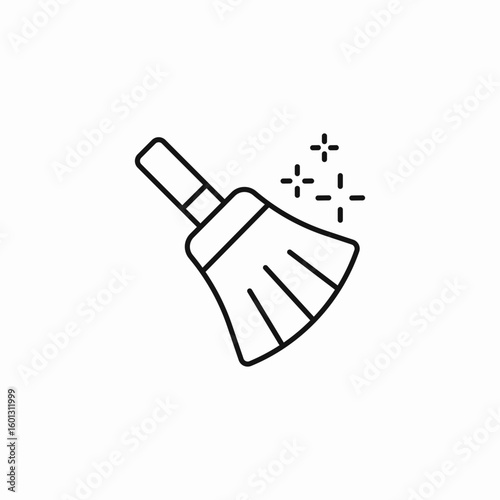sparkling broom clean icon sign vector