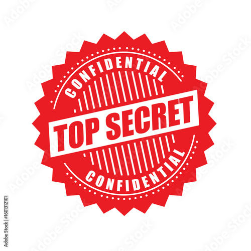 Top Secret Stamp Badge – Classified Confidential Document Label