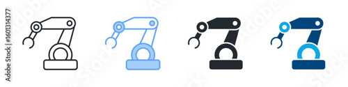 Automation Icon Set Multiple Style. Designed In Outline, Blue, Glyph, Dual Tone