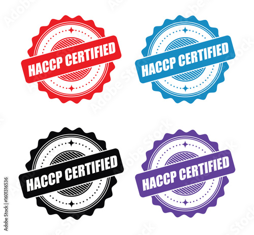 HACCP Certified Stamp – Food Safety Compliance Vector Badge