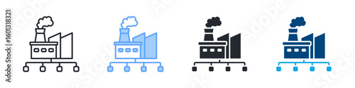 Supply Process Icon Set Multiple Style. Designed In Outline, Blue, Glyph, Dual Tone