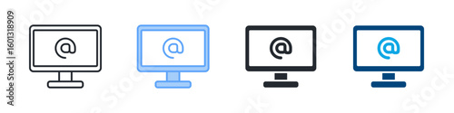 Social Web Icon Set Multiple Style. Designed In Outline, Blue, Glyph, Dual Tone