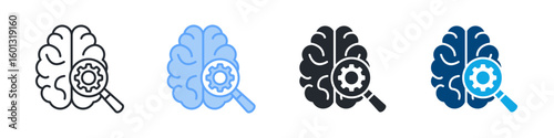 Deep Learning Icon Set Multiple Style. Designed In Outline, Blue, Glyph, Dual Tone