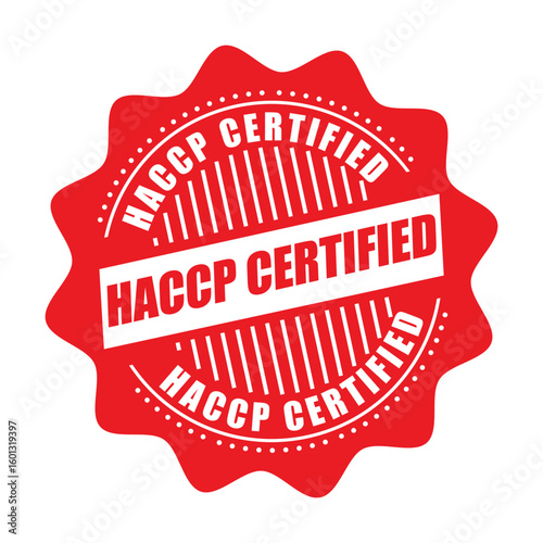 HACCP Certified Stamp – Food Safety Compliance Vector Badge