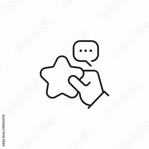 hand holding star review icon sign vector