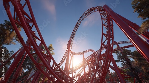 Roller Coaster at Knott's Berry Farm Theme Park.

