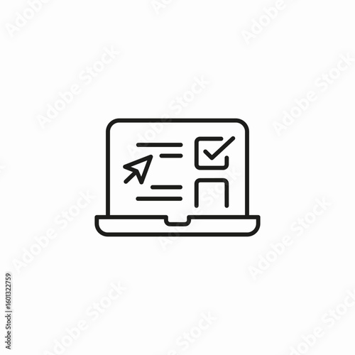 laptop online survey icon sign vector