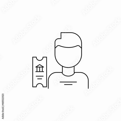 man museum ticket icon sign vector