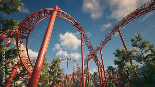 Roller Coaster at Knott's Berry Farm Theme Park.

