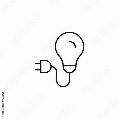 plug lightbulb power icon sign vector