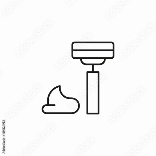 razor and shaving cream icon sign vector