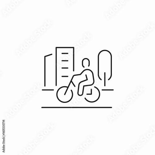 cycling city park icon sign vector
