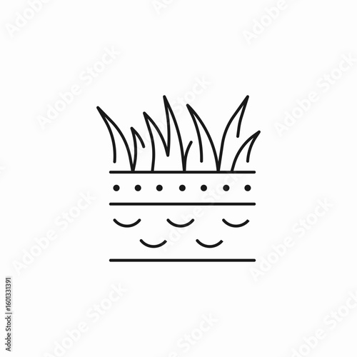 grass soil layers icon sign vector
