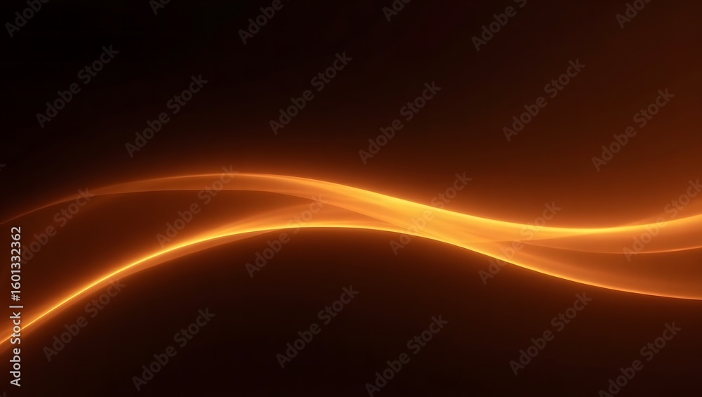Obraz premium Dynamic Orange Abstract Waves on a Dark Background