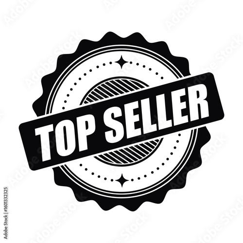 Top Seller Stamp Label – Bestseller Award Seal Vector Design