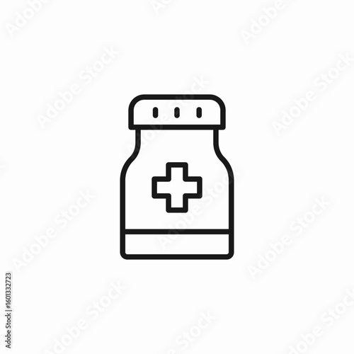 medicine bottle pills icon sign vector