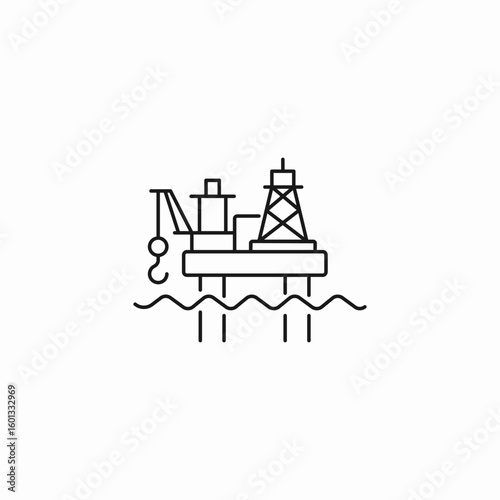 offshore oil rig icon sign vector