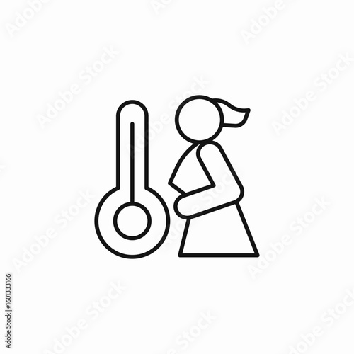 person with fever icon sign vector