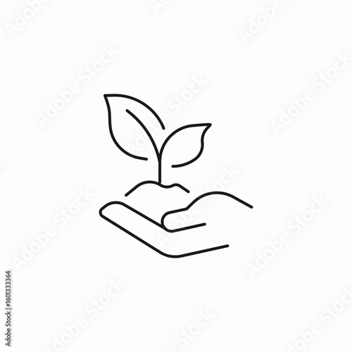 plant in hand icon sign vector