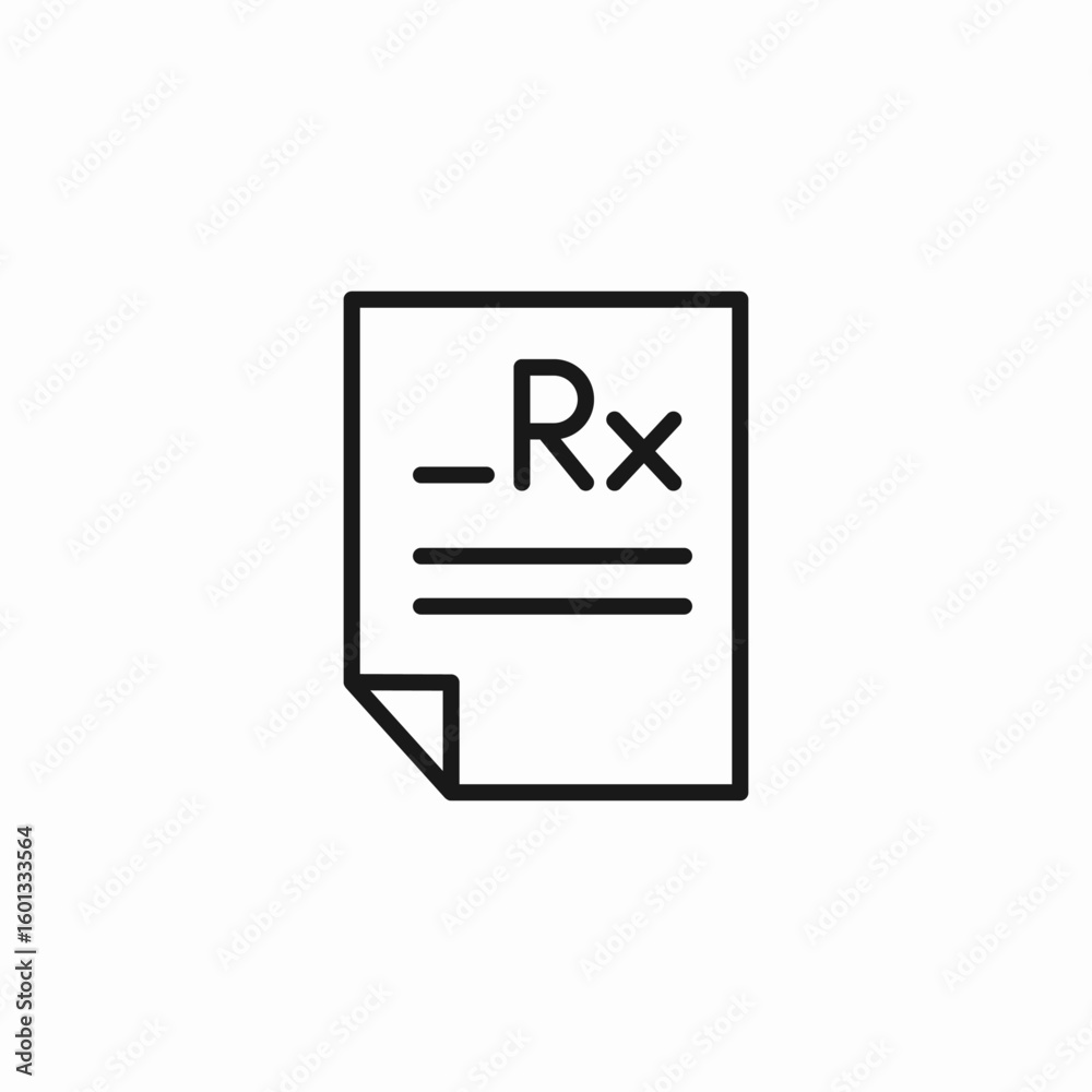 Fototapeta premium prescription rx document icon sign vector