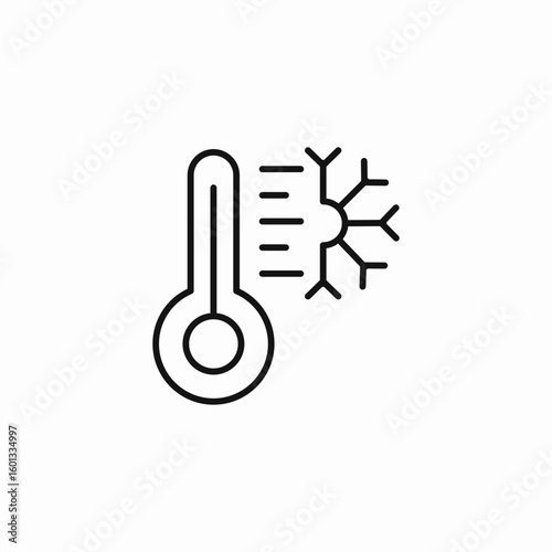 thermometer with snowflake right icon sign vector
