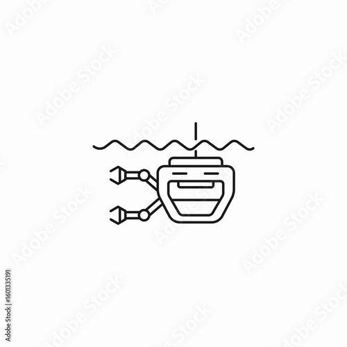 underwater robot arms icon sign vector