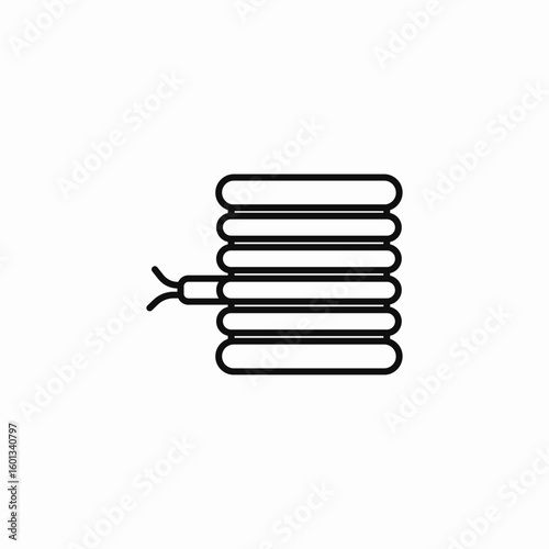 coiled power cable icon sign vector
