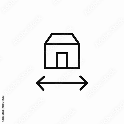 house width arrows icon sign vector