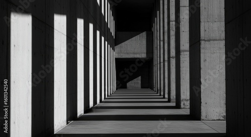 Abstract Architectural Design Creating Dramatic Shadows on Concrete