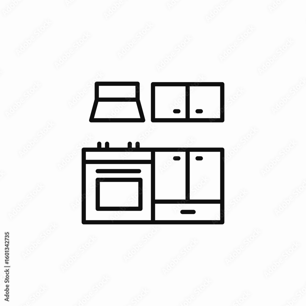 kitchen appliances cabinets icon sign vector kitchen appliances cabinets icon sign vector